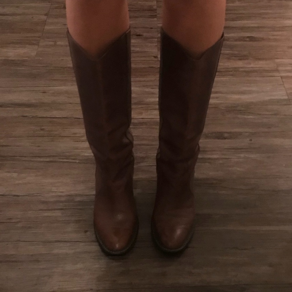 Brown Leather Michael Kors Riding Boots